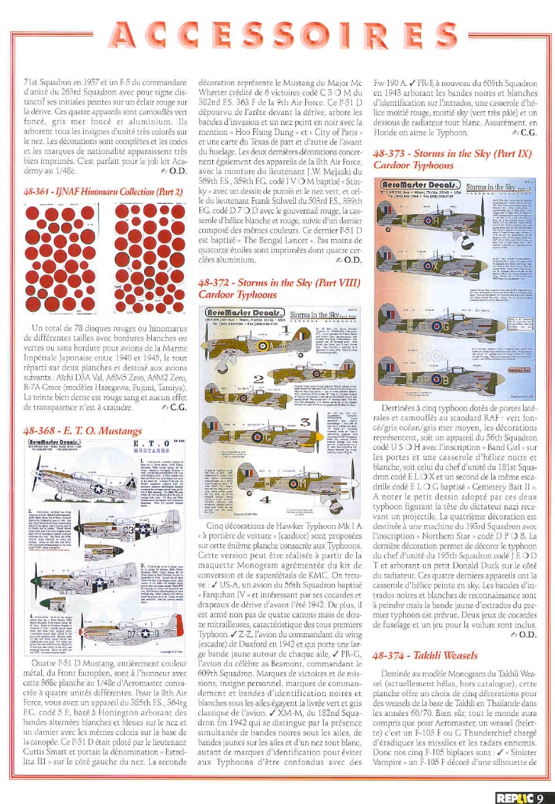 Replic 083 - CAC Boomerang, F-84G, Ju 87 D-5